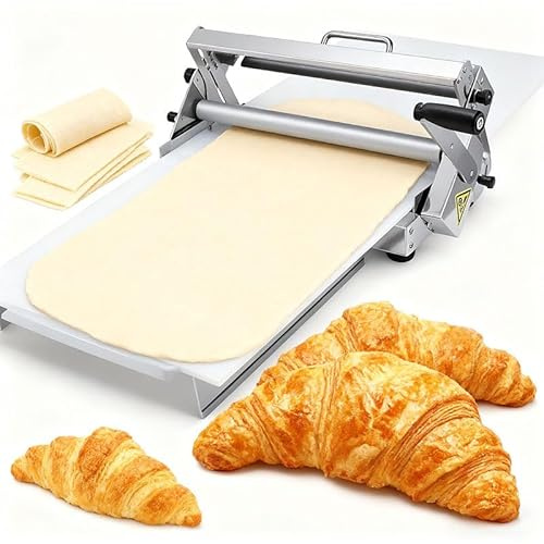 Mcamgiczin Laminoir à Pâte Manuel Pliable, Épaisseur Réglable, 30x60cm | 10 niveaux jusqu’à 25 mm, rouleaux antiadhésifs de qualité alimentaire, format compact pour pizzas et pâtisseries.