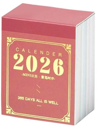 Mini Calendario 2026 - Agenda Portatile a Strappo Giornaliero - Planner Calendario Strappabile 2026 - per Pianificazione Ufficio Scuola Aula Viaggio Studente Insegnante Natale Capodanno Favori Festa
