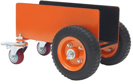 FENGLY Plattvagn 300 kg lastkapacitet, platttransportvagn av legerat stål, panelvagn med 2 universella hjul och 2 pneumatiska däck, plattformsvagn paneldolly, 45 x 31,5 x 25,5 cm