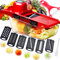 Trancheuse Mandoline,Coupe-légumes,Broyeur de Nourriture,Hachoir à Râpe,6 Lames Tranchantes en Acier Inoxydable Interchangeables Avec Eplucheur,Protège-main de Sécurité