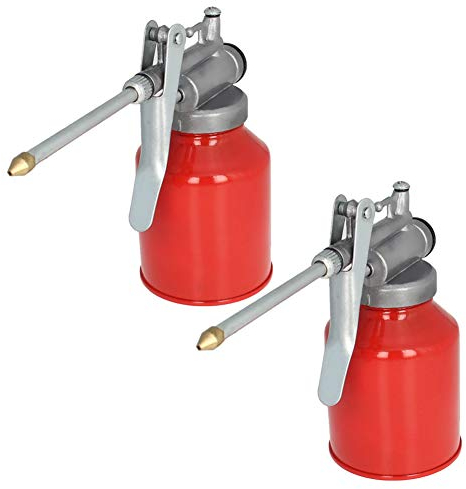 Utoolmart Ölkanne Ölpumpe Öler, 250g Metall Hochdrucköler Schmierung Öle Dose Flasche Manuelle Ölpistole mit starrem Auslauf Daumenpumpe Werkzeug Öler 2St