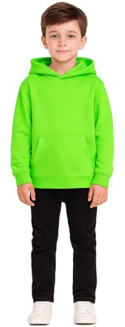 A2Z 4 Kids Barn Flickor Pojkar Tröja Top Designer Tillfällig - Plain Sweat Hoodie Neon Green 11-12