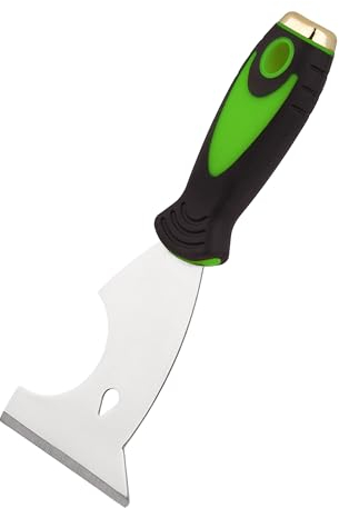 Mivos Espátula multifunción de acero inoxidable con hoja de 75 mm/rascador multifunción con placa de golpeo/rascador de pintura con mango antideslizante/fabricado en la UE