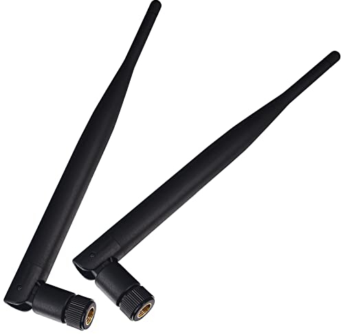 BOOBRIE 5DBi WiFi Antena 2,4GHz 5,8GHz Antena WiFi Exterior de Enrutador WLAN Antena Conector RP-SMA Macho para Enrutador, Antena Desmontable, Amplificador WiFi, Expansor de Alcance Inalámbrico