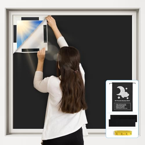 Vanten Upgraded Blackout Curtains, 157x57 Blackout Shades,100% Blackout Window Shades with Strong Hook &, Loop Tapes, Temporary Blinds for Baby Nursery, Bedroom, Travel, Cars