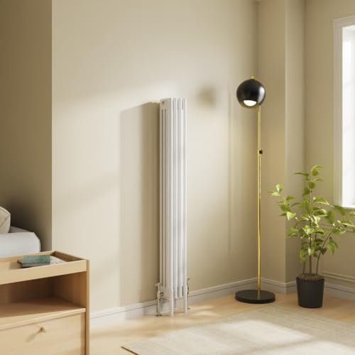 NRG Traditional 4 Column Vertical Radiator 1500x200mm Gloss White Central Heating Radiators