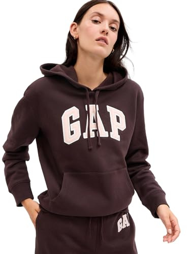 GAP Womens Logo Hoodie Hooded Pull-On Sweatshirt Turkish Coffee M