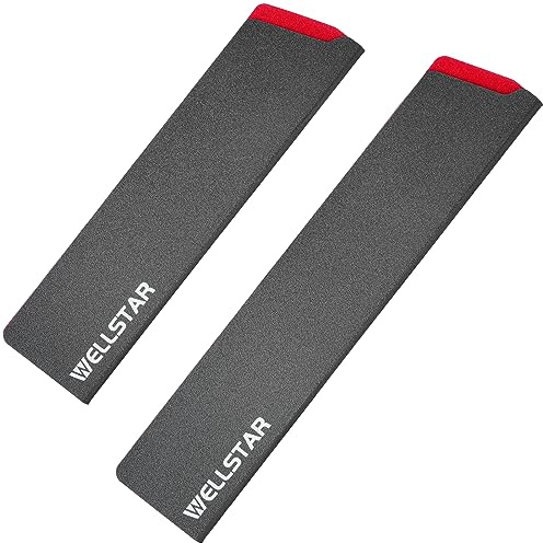 WELLSTAR Knife Edge Guards Set, 2 Piece Universal Blade Covers, BPA Free ABS Protective Blade Sheaths, Non-Scratch Felt Lining Kitchen Knives Covers (Knives not included)
