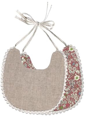 Yurosiay 2er Set Baumwolle Babylätzchen Saugfähig Bindelätzchen mit Pom Pom Spitze Lätzchen Weichem Schlabberlatz Frottee-Latz Baby Ornamente für Babys ab 1 Jahr, Mehrfarbig, Verschlussband 16#