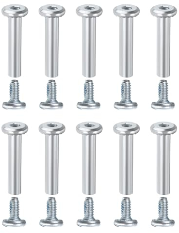 QUARKZMAN 10 Pcs Tornillos de Enchufe para Ruedas de Patines en Línea, Accesorios de Repuesto para Patines 1.12 x 0.24 Tornillos de Enchufe Hexagonal de Eje