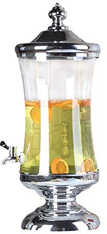 Distributore d'acqua, distributore bevande in vetro 9,4 litri con rubinetto, ideale feste, barbecue, ricevimenti nozze, ecc.