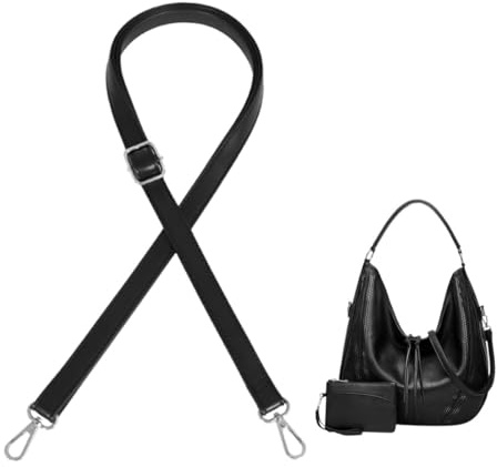 PLABBDPL Correa de Piel Auténtica y Sintética Ajustable Para el Hombro, Bolsos, Bandolera, Correa de Repuesto (Negro), C