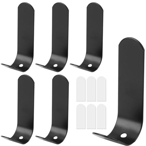 6 Pezzi Ganci Adesivi, Gancio Adesivo Autoadesivo Appendiabiti Adesivo Ganci Adesivi Muro Appendi Accappatoio Bagno da Parete Appendi Accappatoio in Acciaio Inox per Asciugamani Cucina Porta Nero