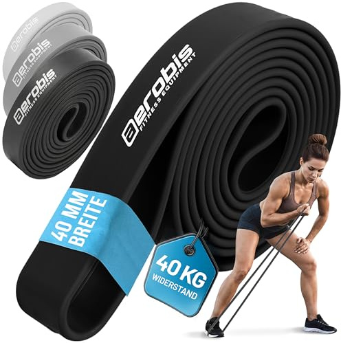 aerobis® Powerband SEHR SCHWER | Premim Fitnessbänder für Kraftraining bis 200kg Widerstand | Latex-freie Qualität