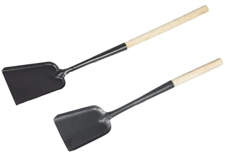 JECOMPRIS Pala para Cenizas de Chimenea y Barbacoa 2 Piezas (grande y Pequeña) Mango Largo de Madera, Pala Multifunción Ligera para Limpieza de Estufas, Fogatas y Parrillas Domésticas