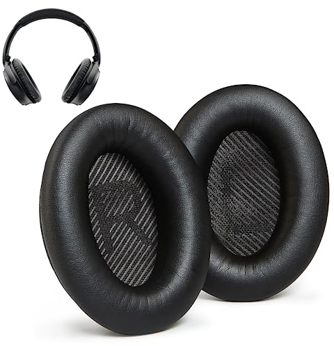 AHG Accessory House Global qc Replacement Ear Pads Cushions Compatible with Bose QuietComfort 35 II / QC35, QCSE, QCSC and QC45 wireless Headphones (Black) - Premium Material | Extra Thick | Durable