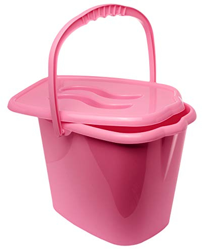 Eimer/Putzeimer/Mülleimer - mit Deckel + Tragegriff - rosa - pink - Bieco - geruchsdicht - Windeleimer Geruch - geruchsfrei - Wickeleimer Putzmittel Putzm..