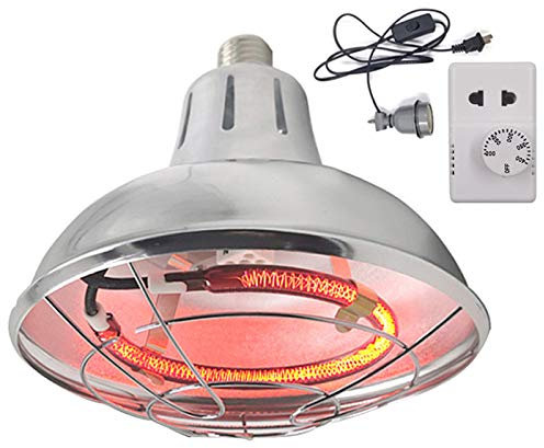 Aocay Poultry Heat Lamp for Chicks 200W-400W, Infrared Heat Lamp with Thermostats for Reptile/Puppy/Kitten, Chicken Brooder Heat Lamp Sunlight Lamp