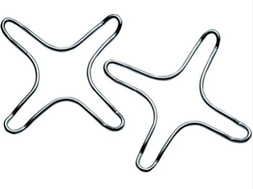 Saraoriginalshop 2 Reduzierstücke, Halterungen, Kreuz-Reduziergitter für Gasherde aus verchromtem Stahl, Standard, Universal, große Größe 12 x 12 cm.