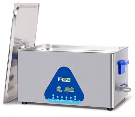 DK SONIC Nettoyeur à Ultrasons 22L, Nettoyeur à Ultrasons Commercial 480W Avec Minuterie Codée, Chauffage Et Panier, Fonctions Multiples Pour Carburateurs, Moteurs De Moto, Carburateurs