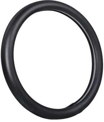 VARGTR Car Steering Wheel Cover,Universal 15 Inch Premium Leather Car Steering Wheel Cover,Best Grip,Perforated Design,Breathable,Non-Slip,Sweat-Absorbent,Warm in Winter and Cool in Summer (Black)