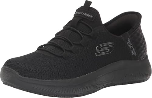 Skechers Women's Work Slip-Ins Summits - Enslee Slip Resistant Sneakers, Black, 8.5