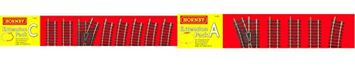 Hornby R8223 00 Gauge Track Extension Pack C & R8221 00 Gauge Track Extension Pack A, Black