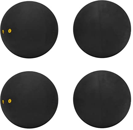 TsoLay Lot de 4 balles de squash à deux points jaunes à faible vitesse pour joueur professionnel de compétition