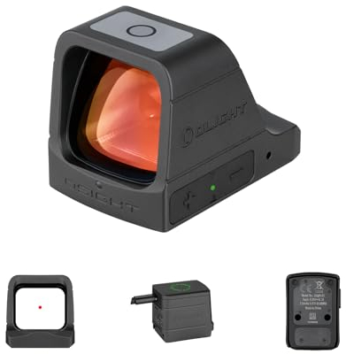 OLIGHT Osight 3 MOA Mirino Reflex a punto Durevole ricaricabile, Cannocchiale Tattico Senza Paraxle, per la Difesa Personale e l'allenamento (Rose Dot, Nero)