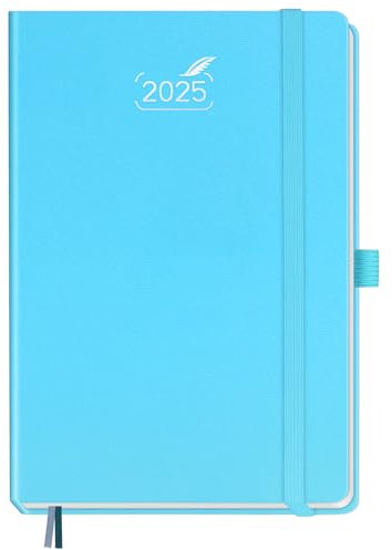 BEZEND Kalender 2025 Buchkalender A5 auf Deutsch. Hardcover Terminplaner & Wochenkalender von Jan - Dez 25, 14,8 x 21,5 cm Planer 2025 Terminkalender mit Platz für Notizen, 120 g/m² Papier, Himmelblau