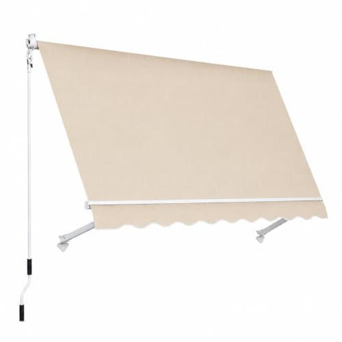 Paluplus Tenda da Sole a Caduta, Misura 300x250 cm, Senza Cassone con braccio avvolgibile e Braccetti Fermatenda, Telo Resistente 280 g/m², per Balcone e Terrazzo -3903F (Beige)