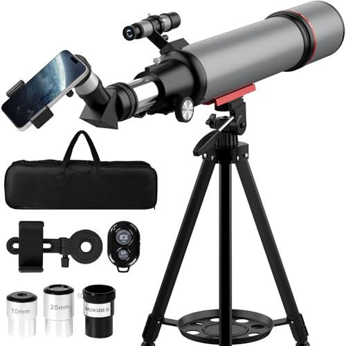Aurosports Astronomisches Teleskop für Erwachsene - 90mm Öffnung 600mm Refraktor Teleskop für Kinder Anfänger kompaktes und tragbares Reiseteleskop mit Rucksack