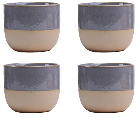 4pcs taza de café con horno de cerámica 150 ml de contenedor de velas de gres pequeños tazas azules, idea de regalo original para espresso, té, taza de café con whisky helado, tazas desechables de ca