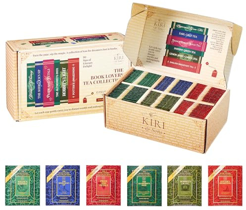 Book Lovers Tea Collection by Kiri & Sons, 90 Count Literary Tea Bags Gift Box | Book Club Library Gifts for Women Readers Writers Librarians | Bookish Tea Set, Bookworm Lovers & Reading Enthusiasts