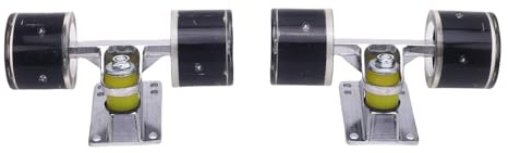 KKPLZZ 3.2 Inch Skateboard Trucks and Wheels Set, Aluminum Alloy 3.2 Inch Trucks with PU Longboard Wheels Combo for Cruiser (Black)