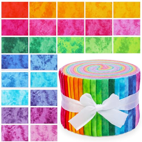 25 Stück Stoffe zum Nähen Baumwollstoff 6,2 x 100 cm Stoffreste zum Basteln Jelly Rolls Patchwork Stoffe zum Quilten und Nähen, Diy Basteldekoration