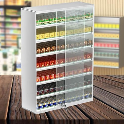 Cigarettdisplay, Automatisk Cigarettskjutare, Skjutdörr Med Lås Cigarettskåp, Cigarettautomat, Cigarettdisplayhållare,Cigaretter arrangör 80.5 * 17.3 * 60cm