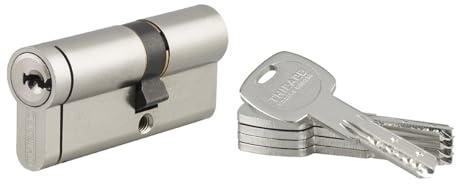 Cilindro europeo per serratura Transit 2, 30x40mm, nichel, antitrapano, antiscasso 4 chiavi reversibili - THIRARD