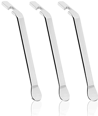 CZ Store Palanca Neumáticos Bicicleta | Juego de 3 | Metal - ✮✮GARANTÍA DE por Vida✮✮ - con Gancho Curvo, Herramienta Acero Inoxidable - Accesorios de Reparación y Mantenimiento de BMX, MTB (Gris -)