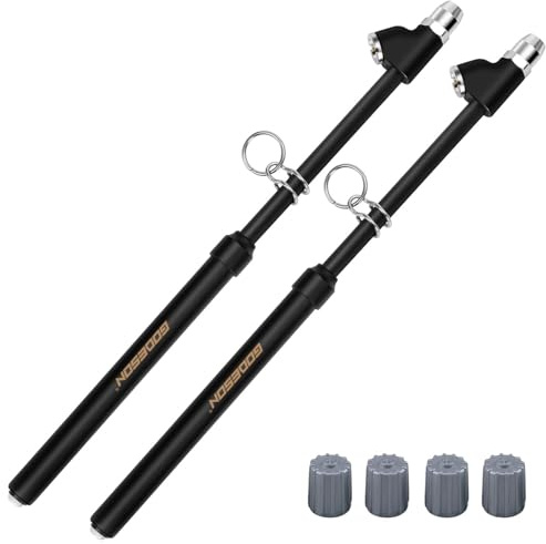 GODESON Heavy Duty Tire Pressure Gauge, Straight-On Dual Head Tire Air Gauge Range 10-150PSI, Extended Tube Tire Gauge Suitable for Semi Truck, RV,and Bus(Pack of 2)