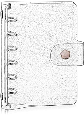 Cubierta de carpeta A7, carpeta de anillas de PVC suave transparente con 6 orificios Carpeta de papel recargable Carpeta de cuaderno de hojas sueltas a prueba de agua Cubierta de carpeta