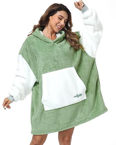 Argstar Übergroße Hoodie decke,tragbare Decken Hoodie für Erwachsene | leichte Kapuzendecke, kuschelige Samt-Decke,warmes Hoodie mit Tasche und elastische Ärmeln für Erwachsene Damen und Herren