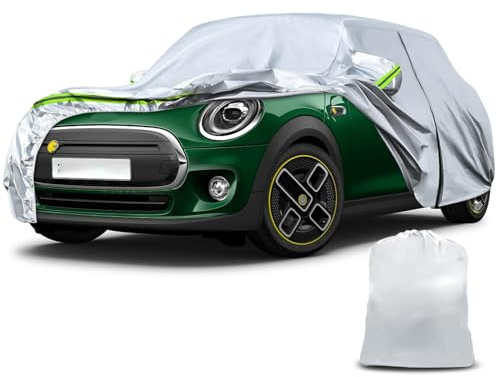 Opaltool Telo Copriautoda da Esterno per Mini Electric Mini Cooper SE 2020-2023, Copertura Completa per Auto Minivan Elettrico con Cerniera Della Porta, Serratura e Bande Antivento