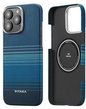 PITAKA Magnetic Case for iPhone 16 Pro Max Lightweight and Slim Aramid Fibre Protective Case with Premium Texture and Precise Cuts [MagEZ Case 5-Tactile Woven] Moonrise
