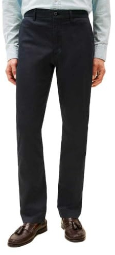 Tommy Hilfiger Uomo Pantaloni Chino Denton Printed Structure Straight Fit, Blu (Desert Sky), 32W/38L