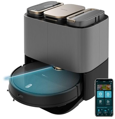 Cecotec Robot Aspirador Autovaciado y Mopas Giratorias Conga 13090 Spin Revolution Home&Wash Essential. 7000Pa, Tecnología Láser, Cepillo de Silicona y Lateral, App, Bluetooth y WiFi 2,4GHz, 5GHz