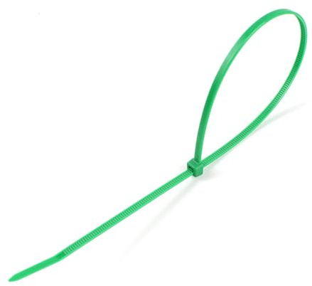 Klämma - grön plastklämma, 4,8 x 300 mm, förpackning med 100 stycken, perfekt för elektriska fästen och arrangemang. *