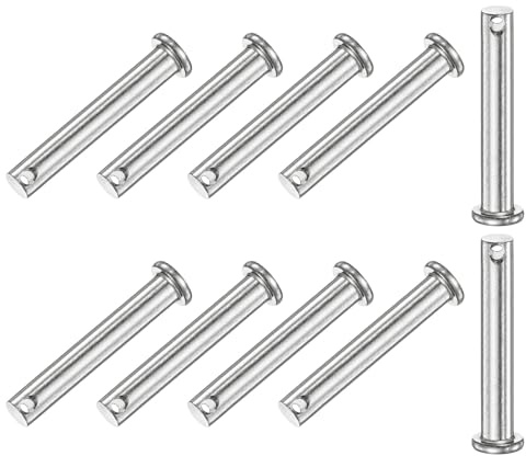 M METERXITY 10 Pcs Perne A Foro Singolo, M8 x 50mm Perne A Testa Piatta In Acciaio Inox 304 Per Collegamenti Meccanici/Parti Fisse/Attrezzature Navali, Perni Per Cerniere Riutilizzabili