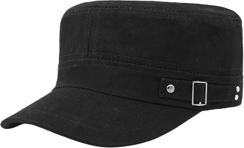 HIQUACC Military Flat Top Hat for Men Women Army Cadet Cap Baseball Cap