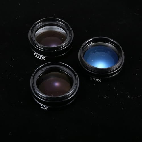 Barlow Objectif auxiliaire en verre 0,3 x 0,35 x 0,5 x 0,75 x 1 x 2 x pour microscope vidéo industriel avec filetage 42 mm (0,5X)